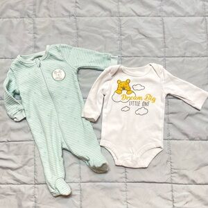 Disney Baby Mikey Mouse PJ & Winnie the Pooh Bodysuit Newborn
